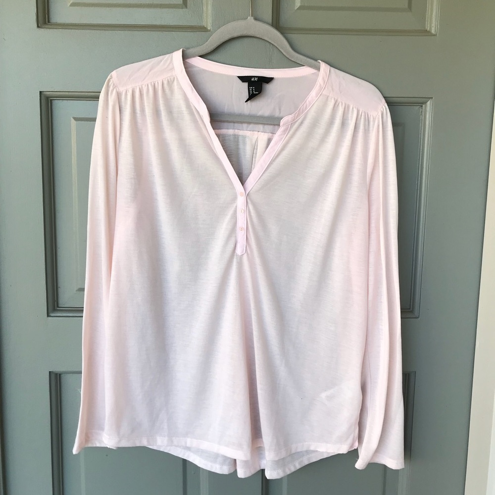 Baby pink long sleeve blouse